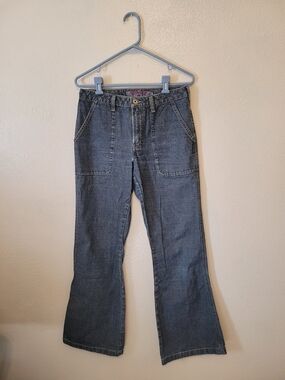 Vintage Silver Jeans Co Utility Cargo Flare Jeans Womens 30 NWOT